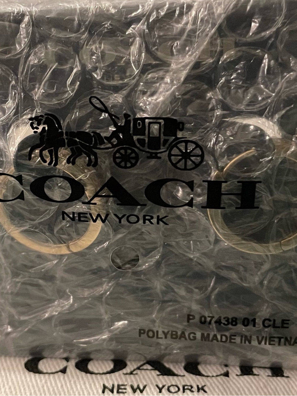 Coach Gold Hoop Earrings - Polished Round Hoops - Picture 5 of 5